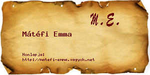 Mátéfi Emma névjegykártya