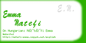 emma matefi business card